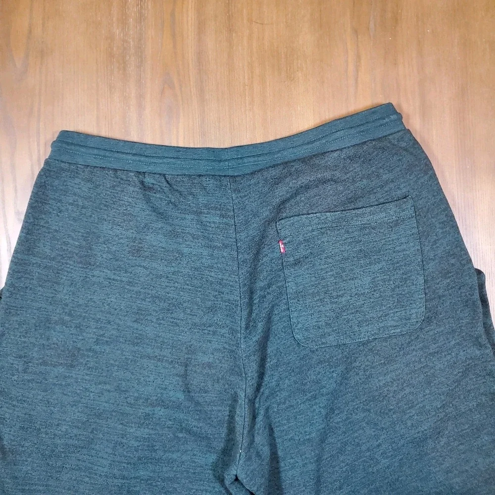 Levi's Men's‎ Heavyweight Size Large Green/Black Sweatpants Drawstring Pockets
